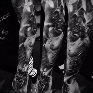 тату противогаз 15.01.2020 №267 -gas mask tattoo- tattoo-photo.ru