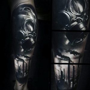 тату противогаз 15.01.2020 №280 -gas mask tattoo- tattoo-photo.ru