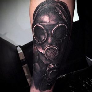 тату противогаз 15.01.2020 №281 -gas mask tattoo- tattoo-photo.ru