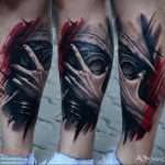 тату противогаз 15.01.2020 №282 -gas mask tattoo- tattoo-photo.ru