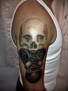 тату противогаз 15.01.2020 №286 -gas mask tattoo- tattoo-photo.ru