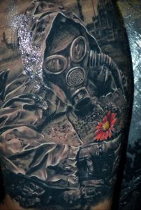 тату противогаз 15.01.2020 №289 -gas mask tattoo- tattoo-photo.ru
