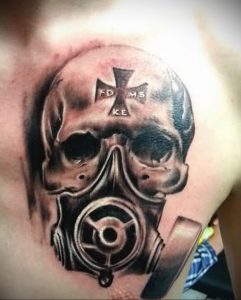 тату противогаз 15.01.2020 №293 -gas mask tattoo- tattoo-photo.ru