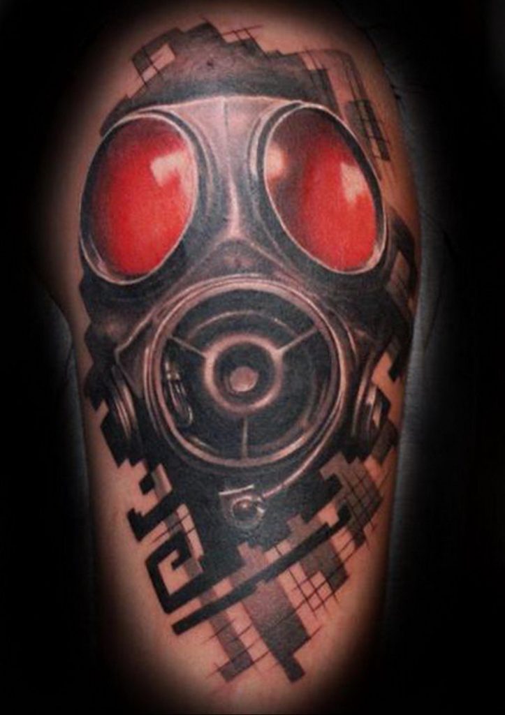 тату противогаз 15.01.2020 №307 -gas mask tattoo- tattoo-photo.ru