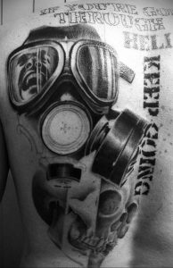 тату противогаз 15.01.2020 №313 -gas mask tattoo- tattoo-photo.ru