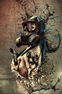 тату противогаз эскиз 15.01.2020 №003 -tattoo gas mask sketches- tattoo-photo.ru