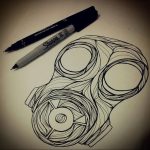 тату противогаз эскиз 15.01.2020 №010 -tattoo gas mask sketches- tattoo-photo.ru