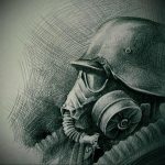 тату противогаз эскиз 15.01.2020 №013 -tattoo gas mask sketches- tattoo-photo.ru