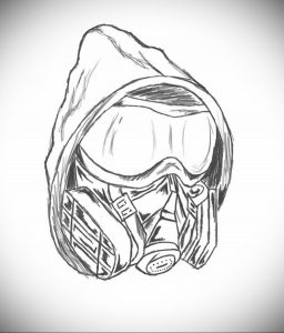 тату противогаз эскиз 15.01.2020 №017 -tattoo gas mask sketches- tattoo-photo.ru