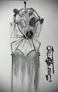 тату противогаз эскиз 15.01.2020 №018 -tattoo gas mask sketches- tattoo-photo.ru