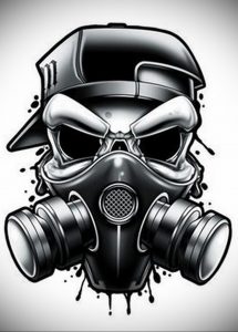 тату противогаз эскиз 15.01.2020 №028 -tattoo gas mask sketches- tattoo-photo.ru