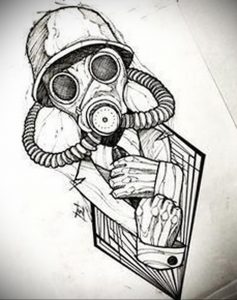 тату противогаз эскиз 15.01.2020 №031 -tattoo gas mask sketches- tattoo-photo.ru