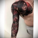 тату рукав аниме 18.01.2020 №005 -anime sleeve tattoo- tattoo-photo.ru