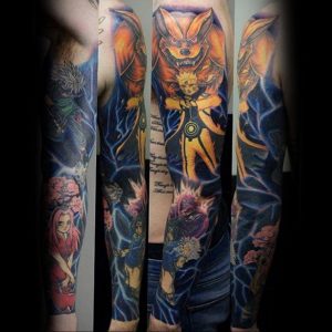 тату рукав аниме 18.01.2020 №013 -anime sleeve tattoo- tattoo-photo.ru