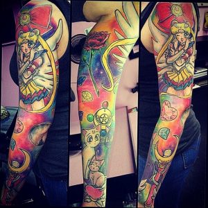 тату рукав аниме 18.01.2020 №022 -anime sleeve tattoo- tattoo-photo.ru