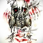 тату череп в противогазе 15.01.2020 №003 -skull tattoo in gas mask- tattoo-photo.ru