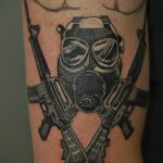 тату череп в противогазе 15.01.2020 №009 -skull tattoo in gas mask- tattoo-photo.ru