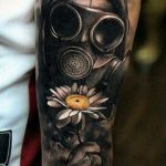 тату череп в противогазе 15.01.2020 №012 -skull tattoo in gas mask- tattoo-photo.ru