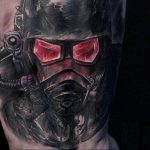 тату череп в противогазе 15.01.2020 №017 -skull tattoo in gas mask- tattoo-photo.ru