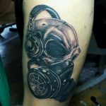 тату череп в противогазе 15.01.2020 №023 -skull tattoo in gas mask- tattoo-photo.ru