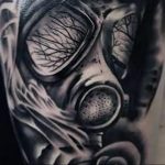 тату череп в противогазе 15.01.2020 №031 -skull tattoo in gas mask- tattoo-photo.ru