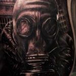 тату череп в противогазе 15.01.2020 №036 -skull tattoo in gas mask- tattoo-photo.ru