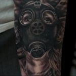 тату череп в противогазе 15.01.2020 №050 -skull tattoo in gas mask- tattoo-photo.ru