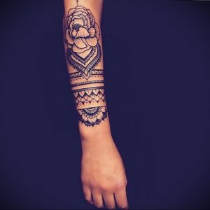 фото тату мандала браслетом 04.02.2020 №083 -mandala tattoo- tattoo-photo.ru