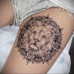 фото тату мандала и лев 04.02.2020 №001 -mandala tattoo- tattoo-photo.ru