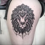 фото тату мандала и лев 04.02.2020 №003 -mandala tattoo- tattoo-photo.ru