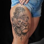 фото тату мандала и лев 04.02.2020 №012 -mandala tattoo- tattoo-photo.ru