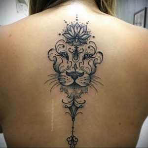 фото тату мандала и лев 04.02.2020 №017 -mandala tattoo- tattoo-photo.ru