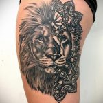 фото тату мандала и лев 04.02.2020 №019 -mandala tattoo- tattoo-photo.ru