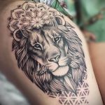 фото тату мандала и лев 04.02.2020 №026 -mandala tattoo- tattoo-photo.ru