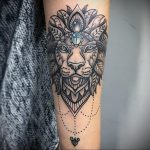 фото тату мандала и лев 04.02.2020 №033 -mandala tattoo- tattoo-photo.ru