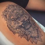 фото тату мандала и лев 04.02.2020 №040 -mandala tattoo- tattoo-photo.ru