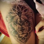 фото тату мандала и лев 04.02.2020 №044 -mandala tattoo- tattoo-photo.ru