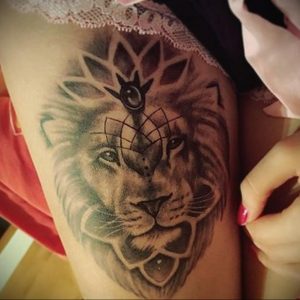 фото тату мандала и лев 04.02.2020 №044 -mandala tattoo- tattoo-photo.ru