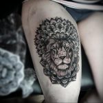 фото тату мандала и лев 04.02.2020 №051 -mandala tattoo- tattoo-photo.ru