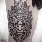 фото тату мандала и лев 04.02.2020 №072 -mandala tattoo- tattoo-photo.ru