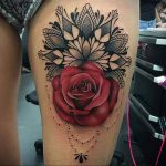 фото тату мандала и цветы 04.02.2020 №017 -mandala tattoo- tattoo-photo.ru