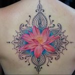 фото тату мандала и цветы 04.02.2020 №025 -mandala tattoo- tattoo-photo.ru