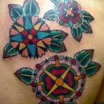 фото тату мандала и цветы 04.02.2020 №047 -mandala tattoo- tattoo-photo.ru