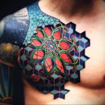 фото тату мандала на груди 04.02.2020 №018 -mandala tattoo- tattoo-photo.ru