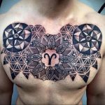 фото тату мандала на груди 04.02.2020 №069 -mandala tattoo- tattoo-photo.ru