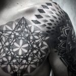 фото тату мандала на груди 04.02.2020 №081 -mandala tattoo- tattoo-photo.ru