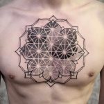 фото тату мандала на груди 04.02.2020 №086 -mandala tattoo- tattoo-photo.ru