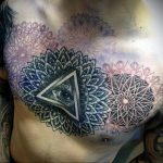 фото тату мандала на груди 04.02.2020 №101 -mandala tattoo- tattoo-photo.ru