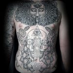 фото тату мандала на груди 04.02.2020 №102 -mandala tattoo- tattoo-photo.ru