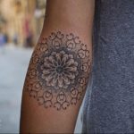 фото тату мандала на локте 04.02.2020 №014 -mandala tattoo- tattoo-photo.ru